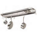 Mini Ceiling Oval Metallic Gray Pot Rack